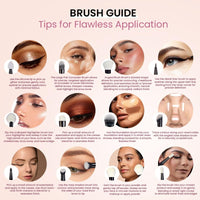 Shopaarel Easy Blendable Essential 12 Brush Professional Makeup Brush Set, Travel Size Cosmetic Brushes Kit for Face Foundation Blush Eye Shadow, Wooden Handle Synthetic Bristle