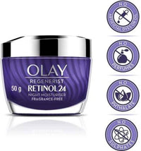 Olay Regenerist Retinol 24 Night Cream l Renews and Resurfaces Skin Overnight l No Redness or Irritation | Fragrance Free l Normal, Oily, Dry and Combination Skin l 50g (Pack of 2)