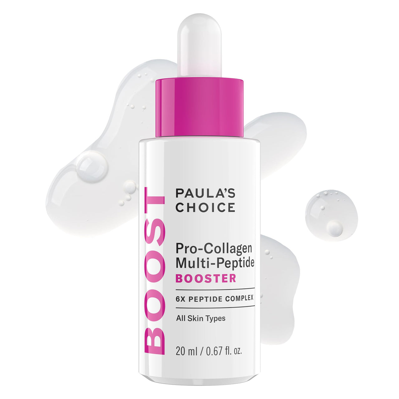 Paula’s Choice Pro-Collagen Multi-Peptide Booster Serum for Wrinkles, Supports Collagen Production with Plumping Hyaluronic Acid & Amino Acids, Fragrance-Free, 20ml