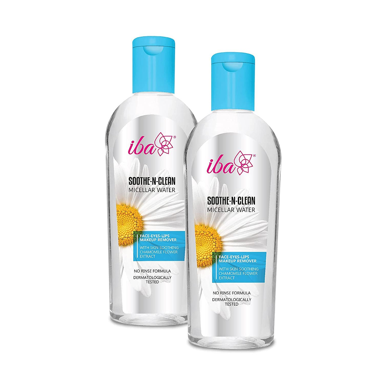 Iba Soothe - N - Clean Micellar Water With Soothing Chamomile Extract Paraben Free White Matte | Halal Certified & Vegan Makeup | 240ml - Pack of 2