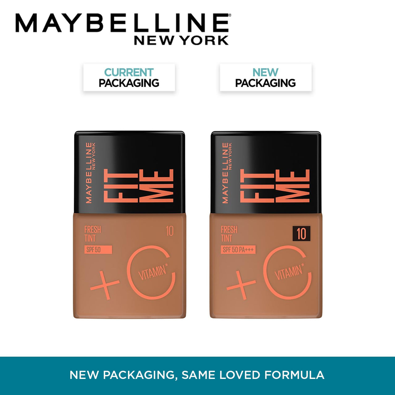 Maybelline New York Fit Me Fresh Tint, With SPF 50 PA+++ & Vitamin C, Lightweight Natural Coverage Skin Tint, Shade 10, 30ml