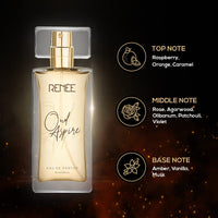 RENEE Stick On Nails DN 03| 24 Reusable Artificial Fake Nail Set| Lightweight & Long Lasting & RENEE Eau De Parfum OUD Aspire Premium Long Lasting Luxury Perfume Scent, 50ml