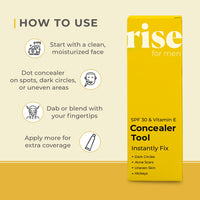 Rise for Men Concealer Tool | Covers Spots, Dark Circles, Acne Scars, & Hickeys Instantly | SPF 30 & Vitamin E | Available in 4 Shades (Light)