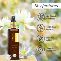 PYOURA Skin Purifying Lotus Flower Face Toner Mist 100 Ml, Fresh Lotus Flower Skin Rejuvenation Toner For Glowing Skin, Manage Fine Lines, Hydrating Natural Face Serum For Oily Dry Combination Skin