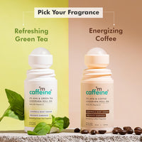 mCaffeine 5% AHA Underarm Roll On with Green Tea, 5% Lactic Acid & Mandelic Acid| 48H Odour Control | Prevents Darkness & Pigmentation, Kills Bacteria, Alcohol & Aluminum Free for Men and Women - 50ml