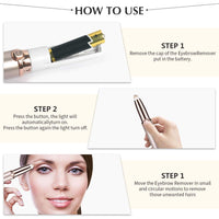 Painless Eyebrow Hair Remover,upper lip hair remover for women hair removal trimmer for women with LED Light for Women - Rose Gold