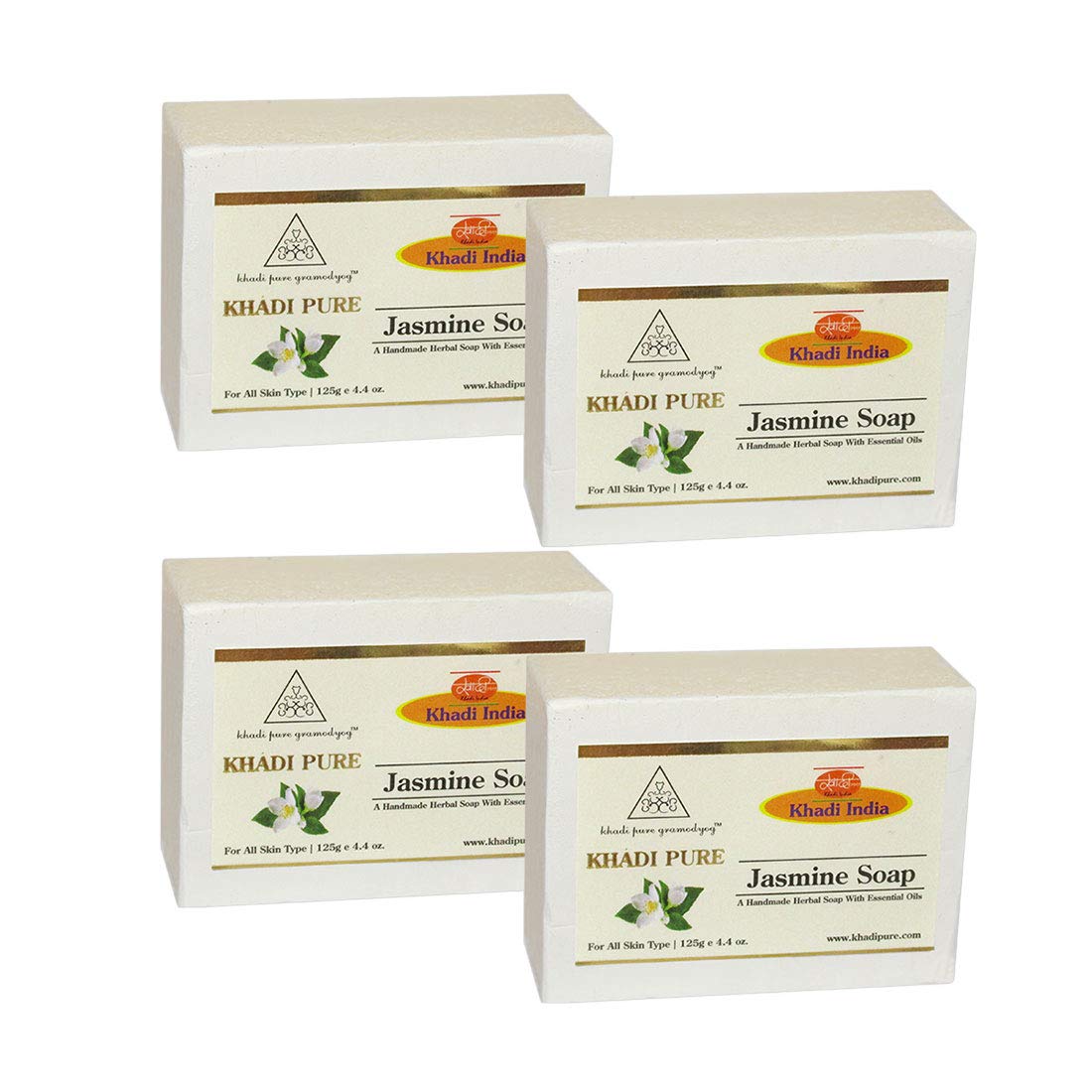 Khadi Pure Jasmine Soap, 125 g (Pack of 4)