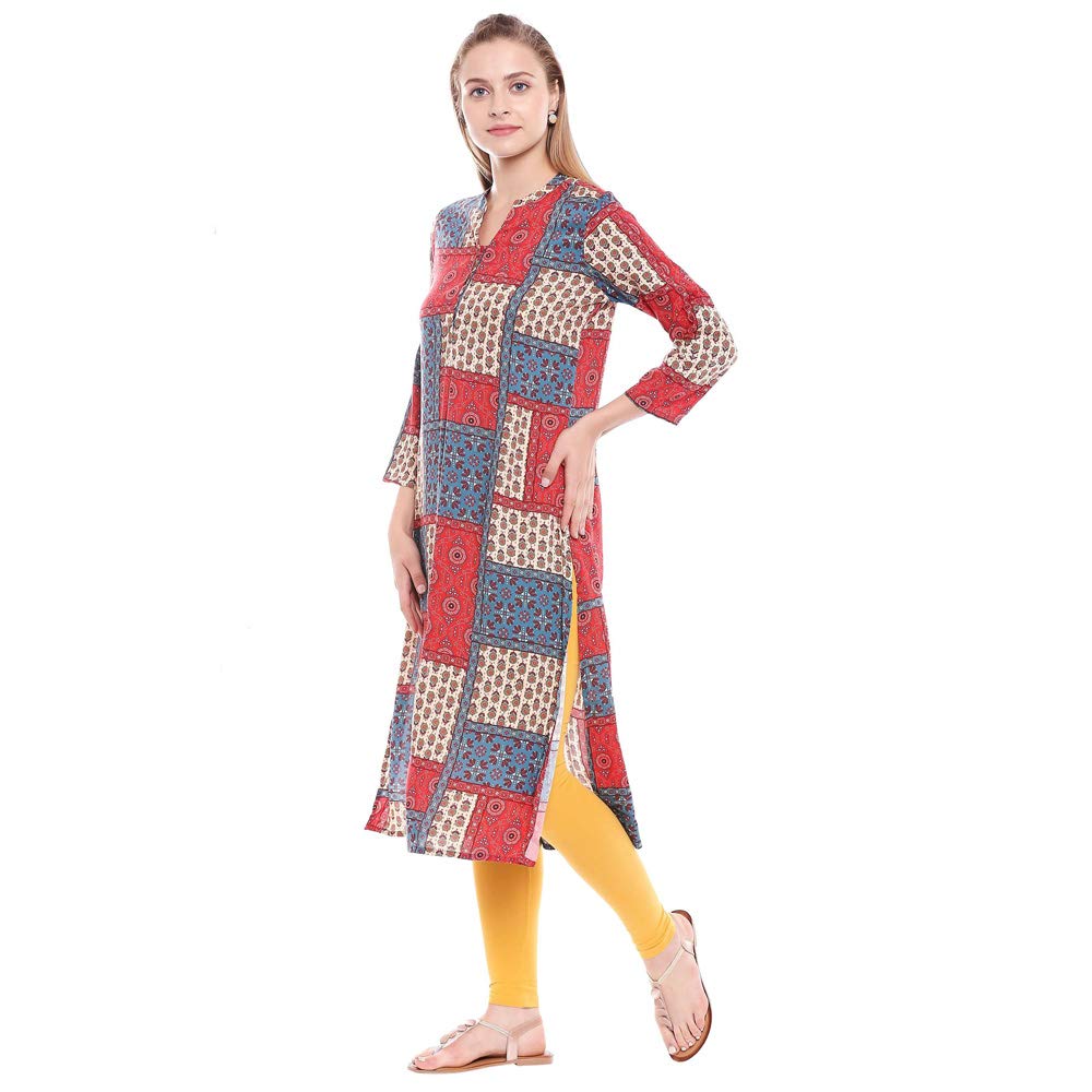 global desi Women's  Rayon Regular Kurta