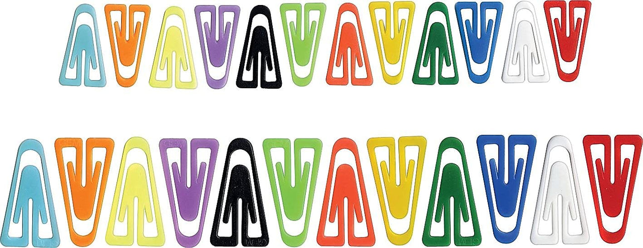 Advantus PC0600 Paper Clips, Plastic, Large (1-3/8-Inch ), Assorted Colors, 200/Box Large - 1-3/8" (35mm)