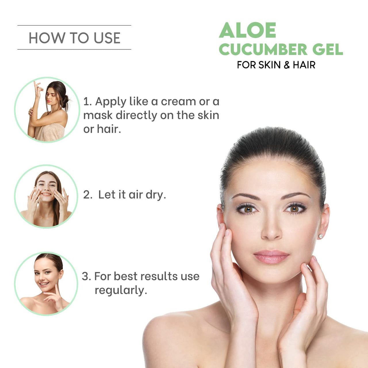 KAZIMA Aloe Cucumber Gel for Face and Body, 1kg | with Cucumber and Pure Aloe Vera for Soothing, Hydrating, and Moisturizing | Aloe Hydrating Gel for Oily and Sensitive Skin