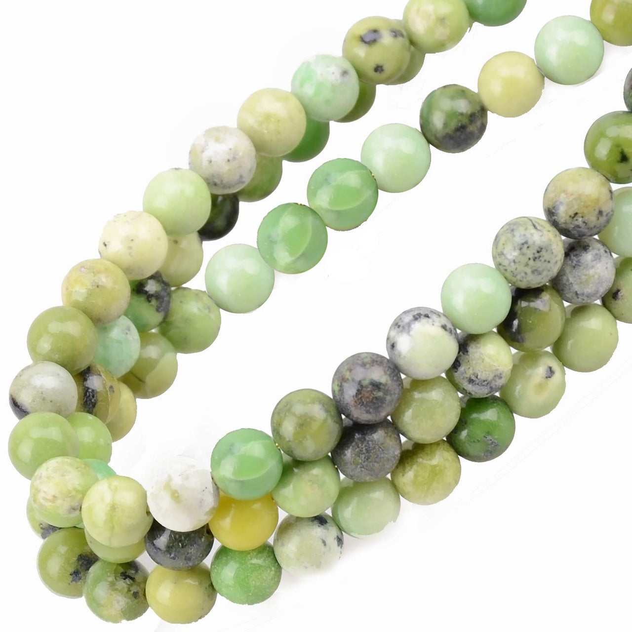 100Pcs Natural Crystal Beads Stone Gemstone Round Loose Energy Healing Beads with Free Crystal Stretch Cord for Jewelry Making (Australian Chrysoprase, 8MM) Australian Chrysoprase