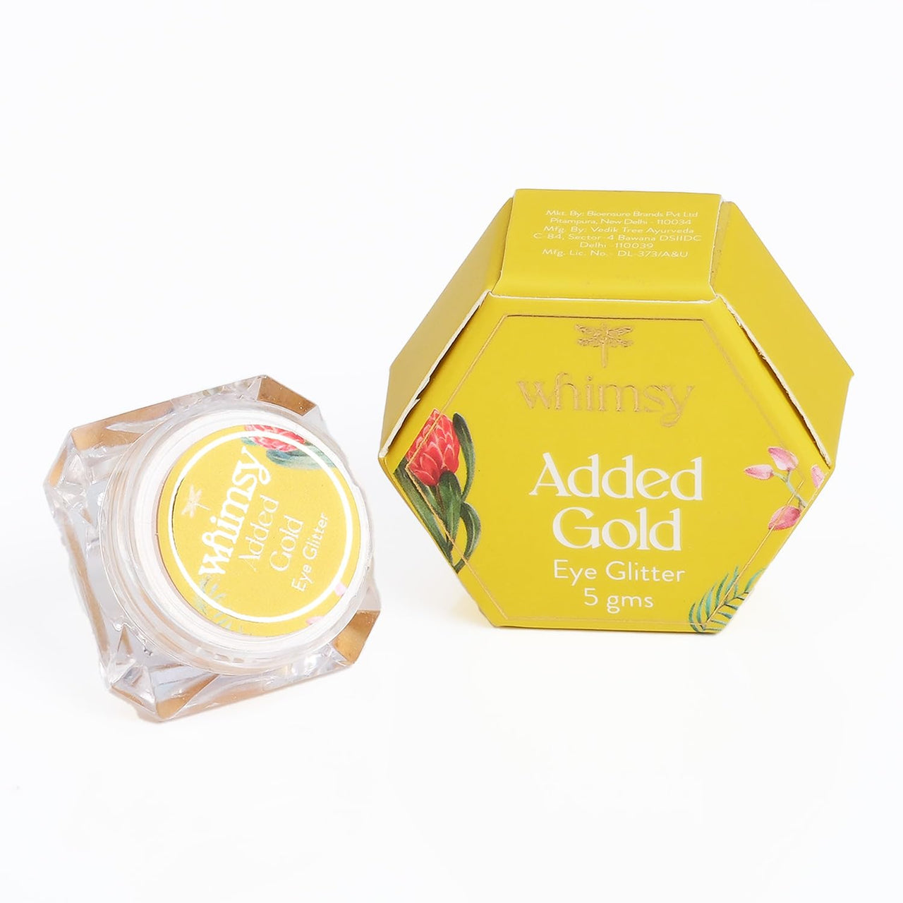 Whimsy Safe, Organic, Non-Toxic Eye Glitter for Girls | Sparkle Glitter Eyeshadow | Eyeshadow for Girls|Long Lasting Eye Makeup | Glitters for kids | Safe Eye Makeup Products | Edible Glitters (Gold)