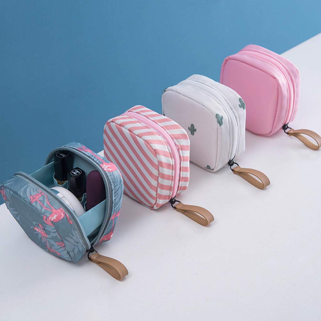 House of Quirk Polyester Makeup Bag Lazy Travel Toiletry Bag Cosmetic Organizer Waterproof Travel Accessories for Women and Girls (Pink)