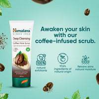 Himalaya Deep Cleasing Coffee Face Scrub | Organically sourced Arabica Coffee | 100% Natural Exfoliants | Exfoliates blackheads & impurities | Paraben free | 100g