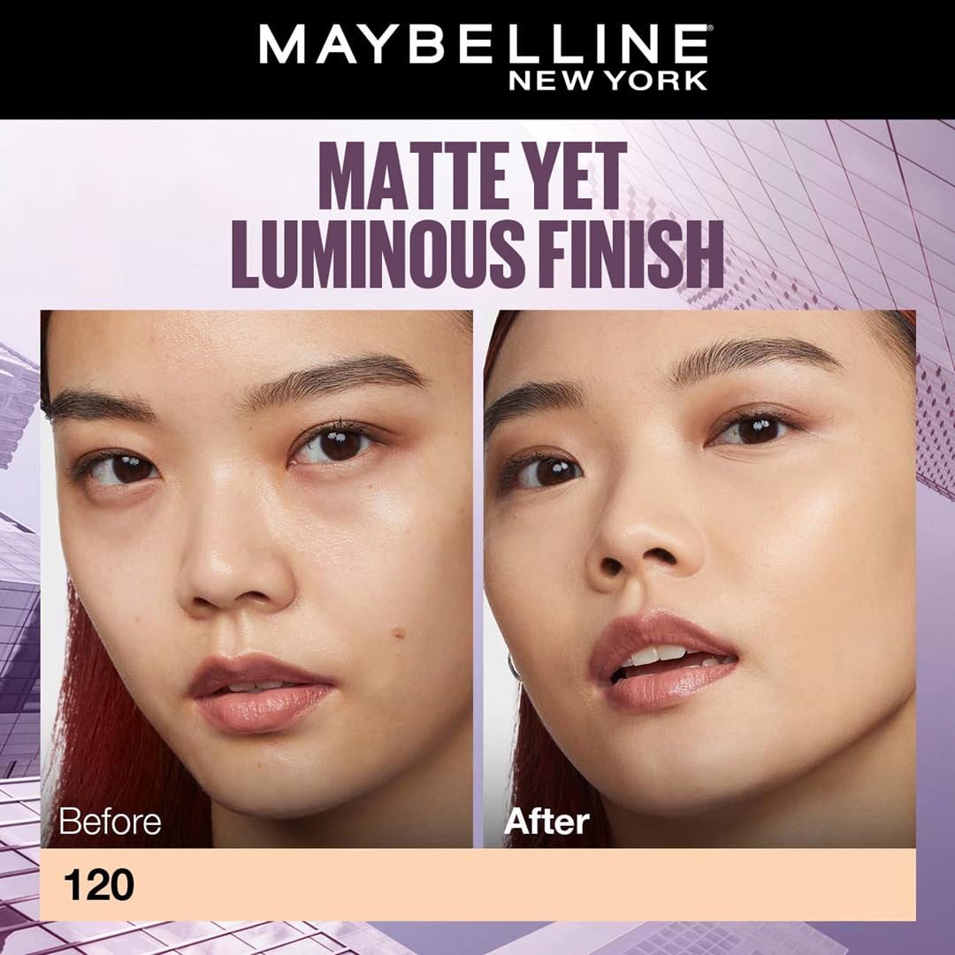 Maybelline New York Super Stay Lumi-Matte Liquid Foundation - 120, Up To 30H Long Wear, Water & Transfer Proof. SuperStay Lumi-Matte Liquid Foundation comes with Non-comedogenic & Vegan Formula | 35ml