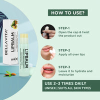Bella Vita Organic Natural LipBalm for Dry Damaged & Chapped Lips Enriched with Shea Butter, Avocado 4 gm (Pack of 2)