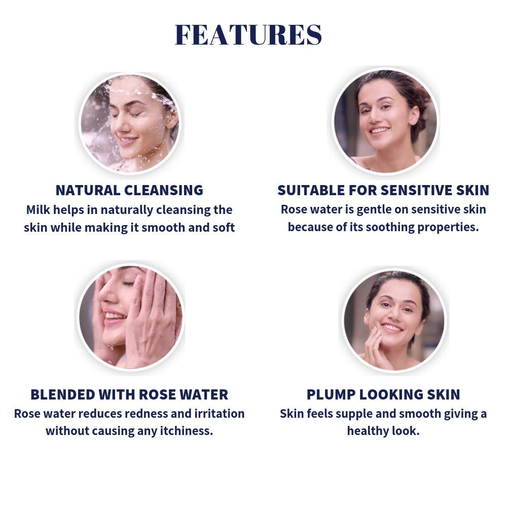 Nivea Deodorant Roll-On, Whitening Smooth Skin for Women, 50ml And Face Wash, Milk Delights Caring Rosewater, Sensitive Skin for Women, 100ml