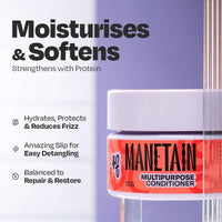 MANETAIN Multipurpose Hair Conditioner 200gm for Curly, Wavy, and Frizzy Hair | Protein/Moisture Balanced | Deep Conditioning, Hydrating, Strengthening, Detangling & Curl Enhancing | No Sulfates or Parabens