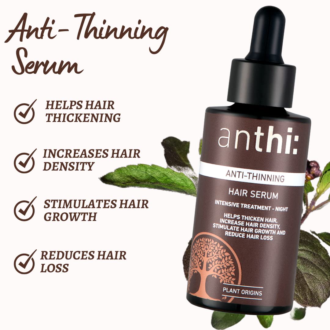 Anthi: Anti-Thinning Hair Serum, Thickening and Growth Stimulating Treatment, Plant-Origins Intensive Serum, 40 Ml, 120 Grams