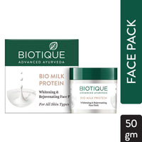 Biotique Bio Berry Plumping Lip Balm Smoothes & Swells Lips, 12G & Biotique Bio Milk Protein Whitening & Rejuvenating Face Pack For All Skin Types, 50G