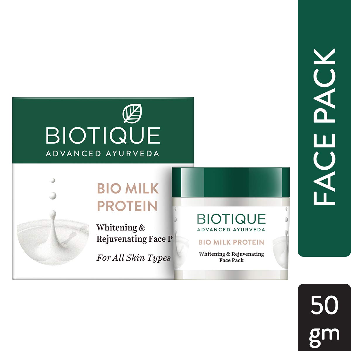 Biotique Bio Papaya Revitalizing Tan Removal Scrub, 50g And Biotique Bio Milk Protein Whitening & Rejuvenating Face Pack For All Skin Types, 50G