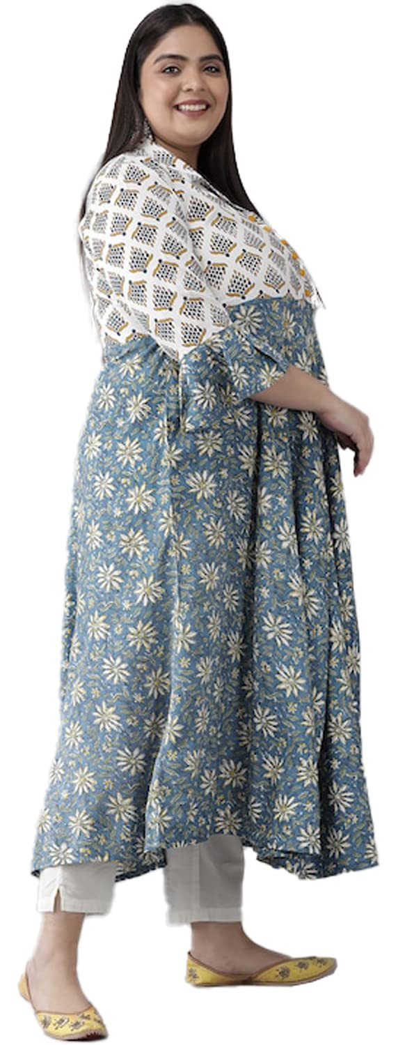 Yash Gallery Women's  Viscose Rayon Floral Anarkali Kurta for Women