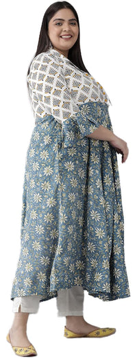 Yash Gallery Women's  Viscose Rayon Floral Anarkali Kurta for Women