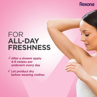 Rexona Powder Dry Underarm Roll On Deodorant For Women, Antiperspirant, Removes Odour, Keeps Skin Fresh & Clean, Alcohol Free, Skin Friendly, 50 ml