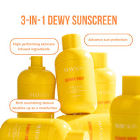 Mayskin Sunny Drip Sunscreen | SPF 50 PA++++ | Bamboo Water + Copper Tripeptide | Broad Spectrum UV Protection | Hydrates, Soothes & Repairs Sun-Stressed Skin | 3-in-1 Sunscreen, Moisturizer & Skincare Treatment | No White Cast | Dermatologist Tested | 50