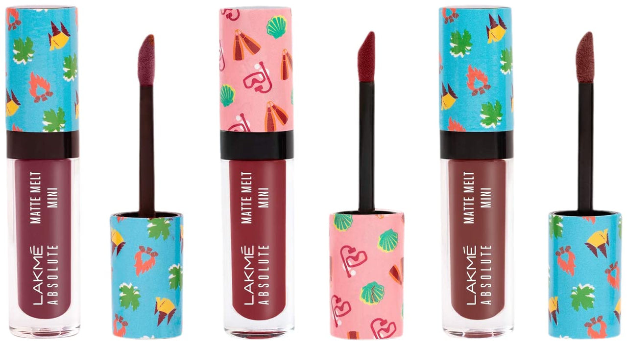 Lakmé Liquid Lipstick Brown Souvenir (Matte) & Lakmé Liquid Lipstick Indie Maroon (Matte) & Lakmé Liquid Lipstick Wine Voyage (Matte)