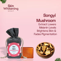 VCare Skin Whitening Soap -100 gm | Richness of 12 Herbs Ingredients with Songyi Mushroom Extract Soap bar | Exfoliates the skin impurities & improves the skin tone for both Men and Women (Pack of 3)