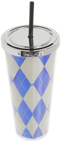 Spoontiques - Harry Potter Tumbler - Ravenclaw Foil Cup with Straw - 20 oz - Acrylic - Blue