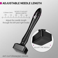 Sotrue Derma Stamp for Hair Growth | Stainless Steel Coated Adjustable Needles 0.25mm to 3mm | 140 Microneedling Stamp for Skin Repair, Face, Hair & Beard Growth | Reduces Acne Scars | Safe & Effective To Use