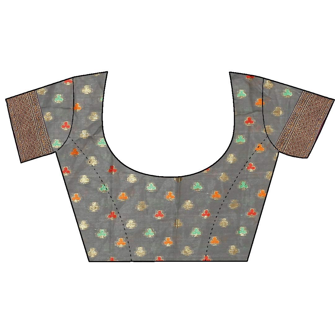 Divine International Trading Co Women's  Chanderi Saree With Blouse Piece