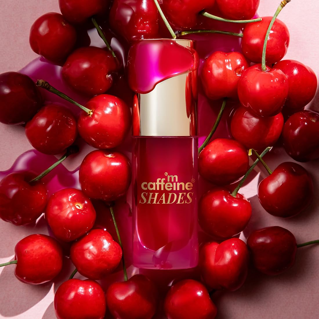 mCaffeine Shades Hydra Gloss Tinted Lip & Cheek Oil | Intense Hydration,Non-sticky & Plumps Lips | Infused with Squalane & Rich Oil Blend | Juicy, Glazed Lips with Natural Tint | Lipstick for Women | 5 ml - Cherry Glaze