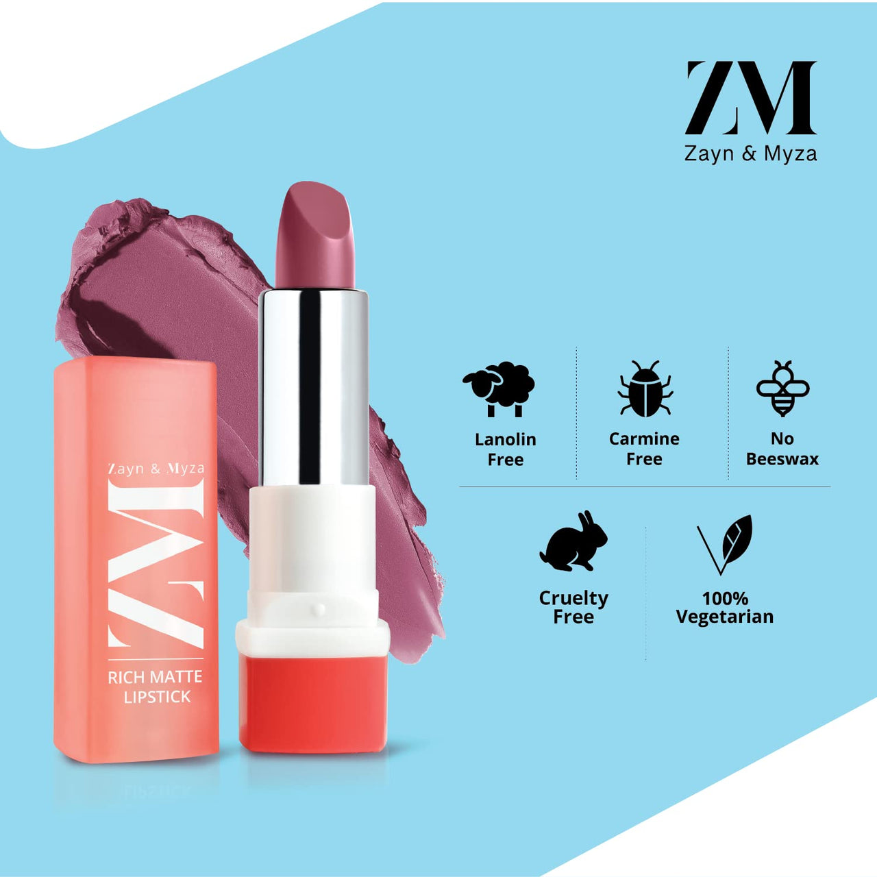 ZM Rich Matte Creamy Bullet Lipstick, Trend Setter, 4.2 G