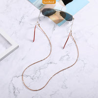 humlbird Mask Lanyard Eye Glasses String Holder Healing Crystal Beaded Eyeglass Necklace Chains with Pearl for Women Yellow