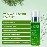 Jovees Herbal Rosemary Water Hair Growth Spray with Follicusan DP (200ml) | Mist Spray for Hair Fall, Strengthens Follicles & Boosts Hair Growth | Adds Shine | Non-Greasy, Lightweight Hair Tonic | For All Hair Types | Reduces Dandruff & Scalp Protection