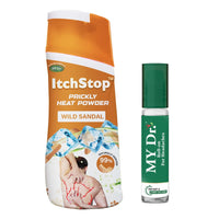 Itchstop® Prickly Heat Powder | Fast Cooling Relief from Prickly Heat, Rashes, Itching, Sunburn, Sweat, Excess Moisture, Body Odor, Skin Burning & Irritation | With Soothing Sandal | Keeps Skin Fresh, Dry & Free from Bacteria All Day | Fine-Textured Talc