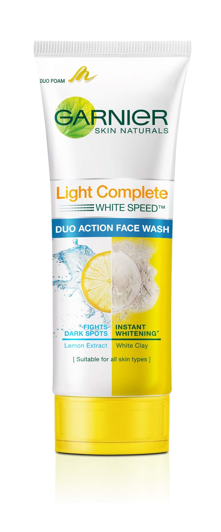 Garnier Skin Naturals, Micellar Cleansing Water, 125ml and Garnier Skin Naturals Light Complete Duo Action Facewash, 100g