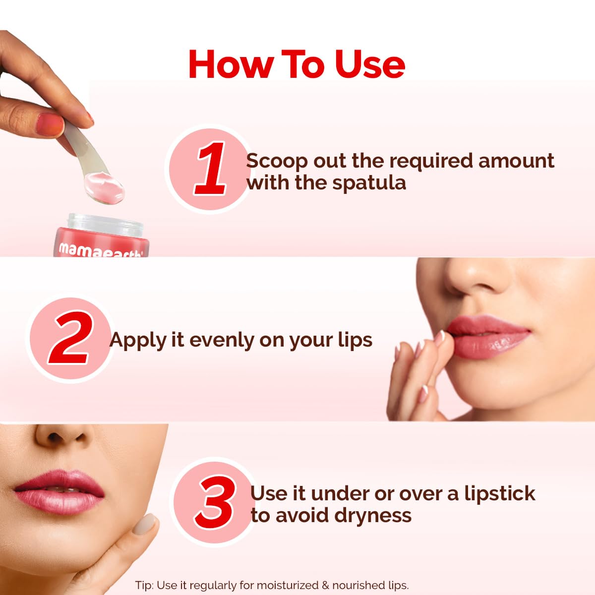 Mamaearth Cherry Moisture Therapy Lip Balm for Dry & Chapped Lips- 15 g | Heals, Brightens|Sheer Red Tint| Coconut Oil, Shea Butter, Cherry, Vitamin E, Ceramides, Kojic Acid | 100% Free of Petroleum Jelly