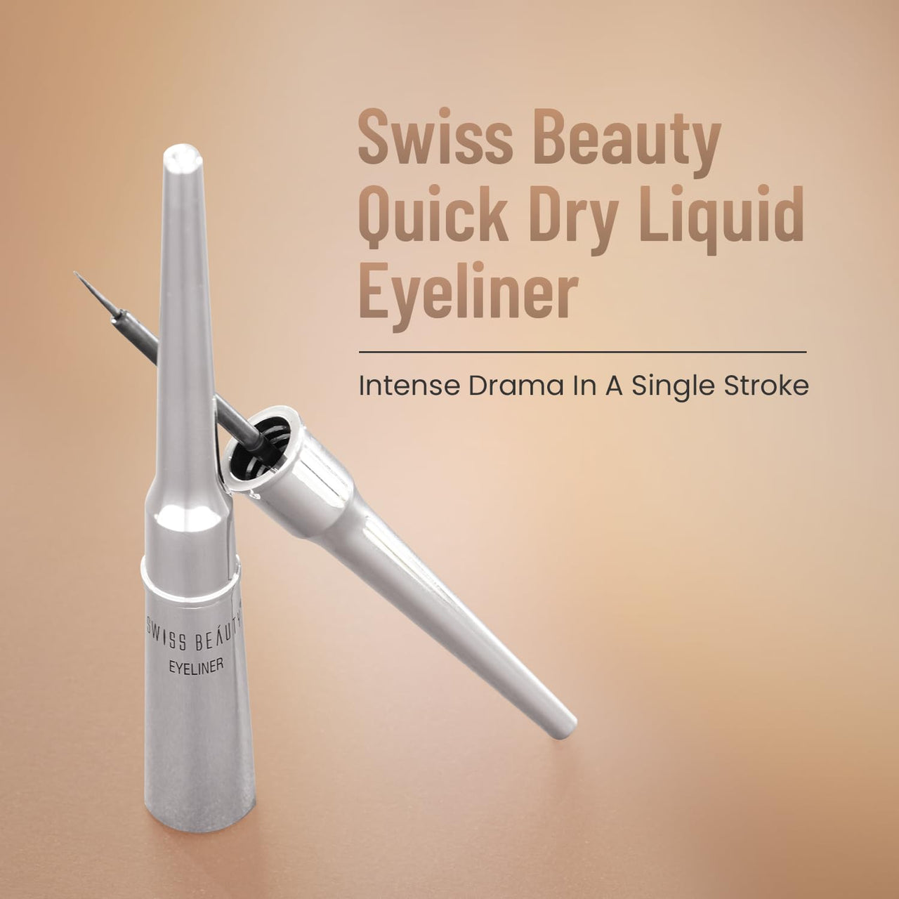 Swiss Beauty Waterproof Liquid Black Eyeliner | Smudge Proof, Transfer Proof Eye Liner for Eye Makeup |Black, 4ml |