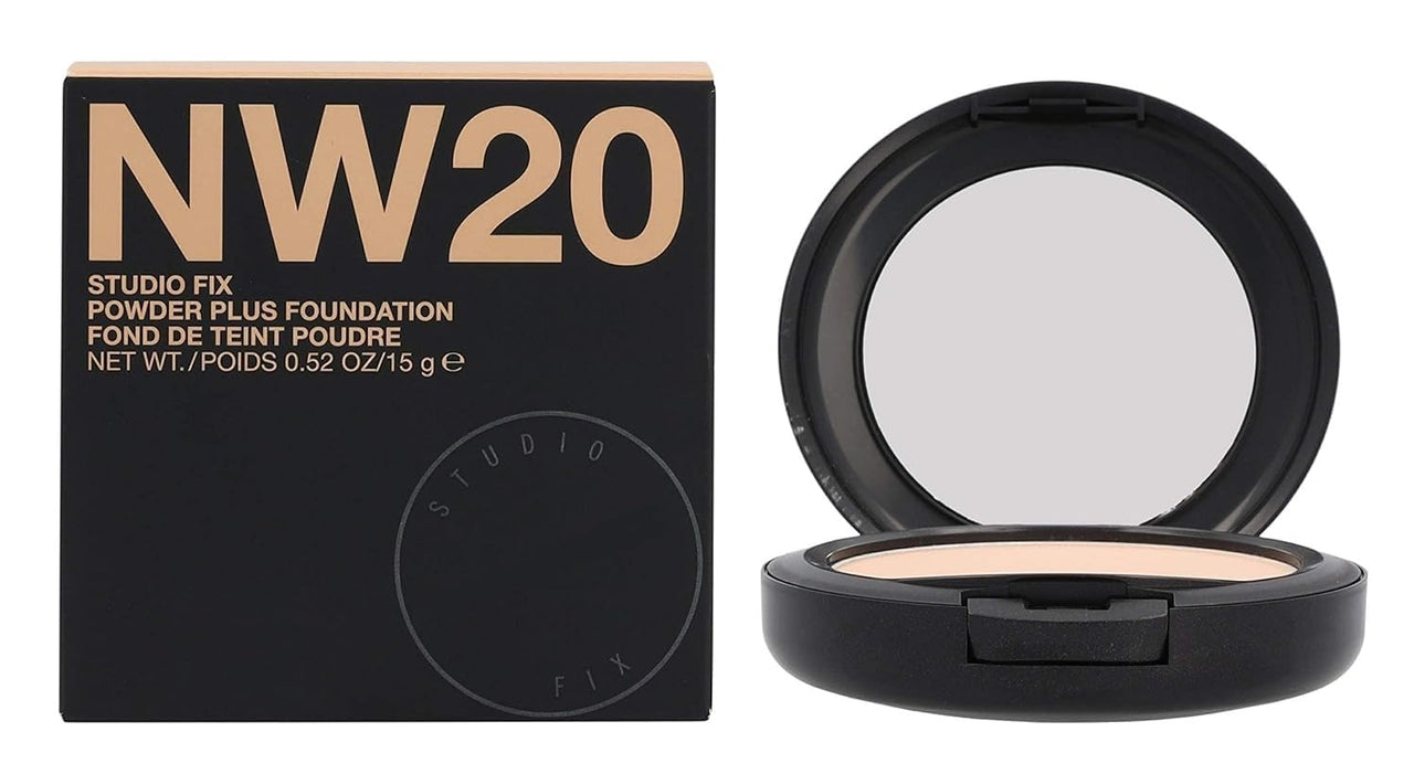 NEW MACC Studio Fix Professional Waterproof oil-free Longlasting Liquid 24-hour colour-true foundation Matte Finish For Women, Girls 15g - Shine-Free Compact Powder (All NC) (NC-20)