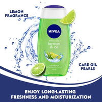 NIVEA Lemon and oil 250ml Body Wash (Pack of 3)| Shower Gel with Scent of Lemon and Care Oil | Pure Glycerin for Instant Soft & Summer Fresh Skin|Microplastic Free |Clean, Healthy & Moisturized Skin