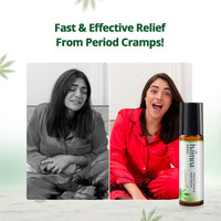 Hampa Intense Cramping Relief Roll-On 10ml | Ayurvedic Period Pain Relief Oil for Menstrual Cramps | With Vijaya Extract, Hemp, Peppermint & Marjoram | Fast-Acting Natural Formula | 100% Herbal