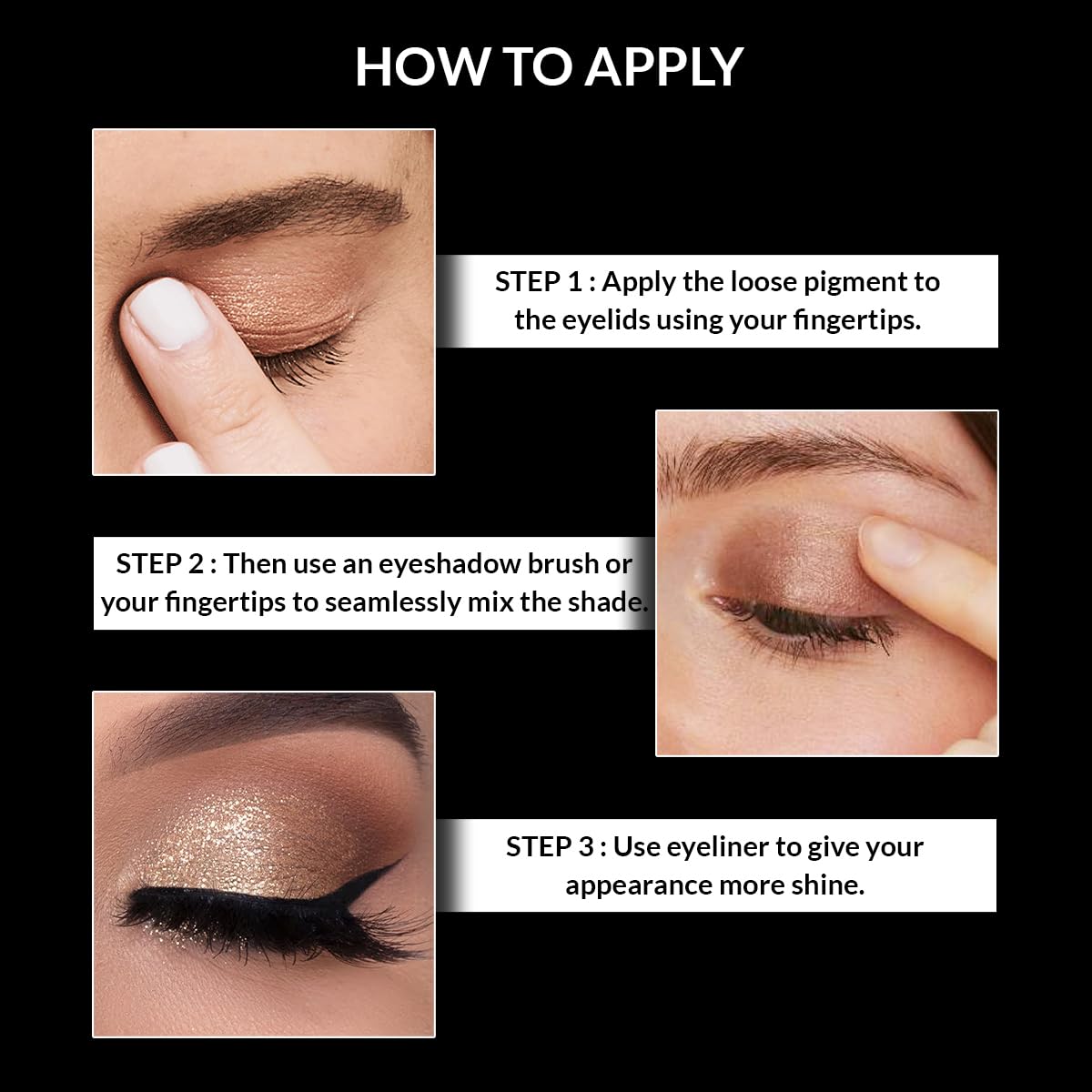 Stars Cosmetics Eyeshadow Pigment Powder For Professional Look with Medium Coverage Easy Blend Glitery Finish Luminious Long Lasting All Skin Type Eye Makeup for Girl Women (Violet) 4g