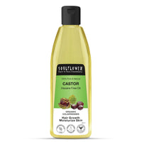 Soulflower Organic Castor Hair Oil 225ml | Cold-Pressed & Clinically Proven for Hair Growth | Stronger Hair, Skin Hydration & Nail Care | 100% Pure & Natural | No Mineral Oil or Parabens