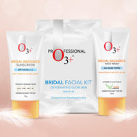O3+ Radiance Skincare Combo With Bridal Facial Kit Oxygenating Glow Skin 81g,Bridal Radiance Facewash 75g & Sunscreen 75g