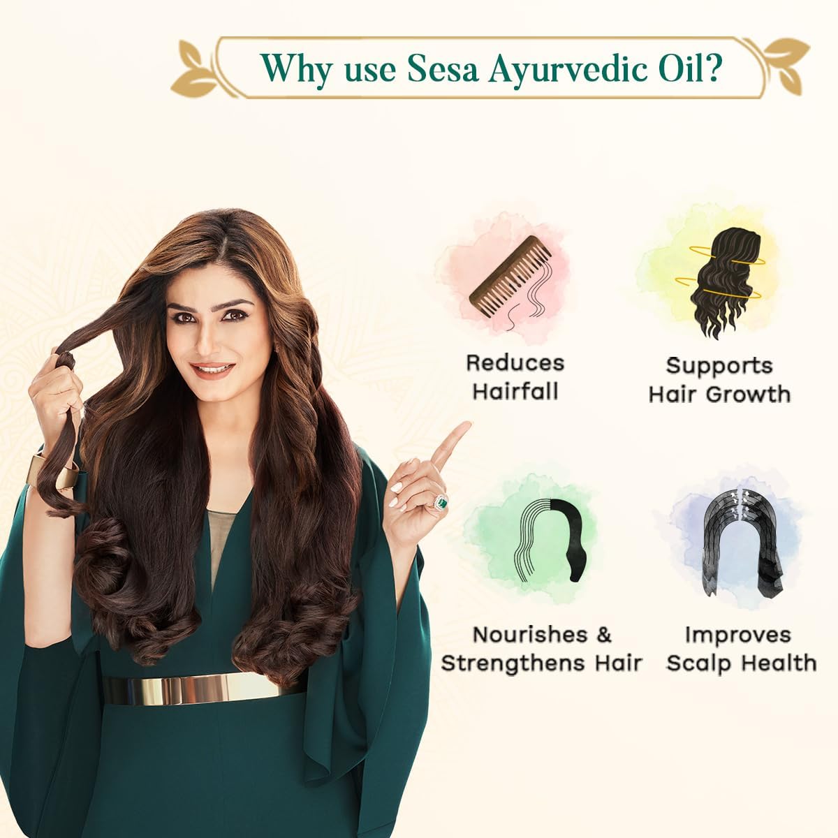 SESA Ayurvedic Hair Oil 200 ml with Free Hair Serum 20 ml With Bhringraj & 17 Rare Herbs With Coconut Oil and 4 Nourishing Oil For Hair Growth Help Control Hair Fall with Easy Oil Applicator For Women and Men