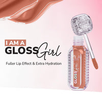 Mila Beauté Gloss Girl Lip Gloss | Enriched With Mango Seed Butter & Hyaluronic Acid | Light Weight & Non-Sticky Formula | Gives Fuller-Lip Effect & Extra Hydration | High Shine Finish-(Naked, 2.8 ml)